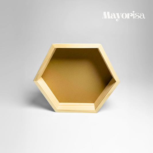 Caja de Pino Geométrica (Polígono) para Arreglos Modernos | 3 Tamaños