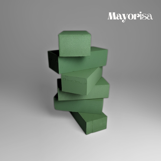 Espuma Esponja Fenólico Floral Profesional (Tipo Oasis) para Arreglos Frescos Base de Rosas- Ladrillo 22x10.5x7 cm