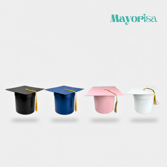 Caja Cilíndrica de Graduación (Tipo Birrete) 15x15 cm | Varios Colores