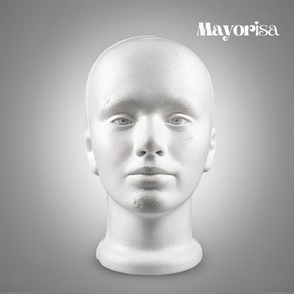 Cabeza de Maniquí de Tecnopor (Modelo Unisex) para Exhibición