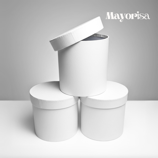 Cajas Cilíndricas para Regalos y Arreglos Florales (15x15 cm) | Calidad Standard y Premium